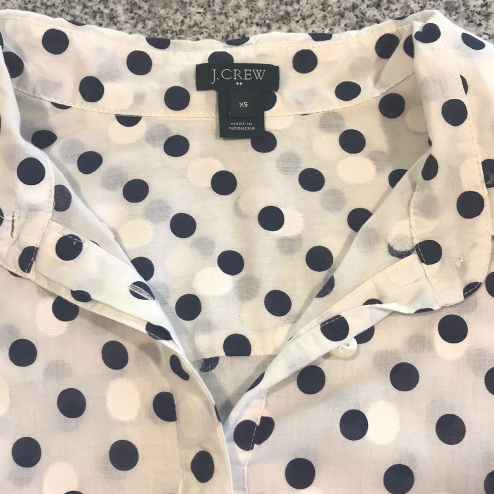 J. Crew Jacquard dot popover shirt XS